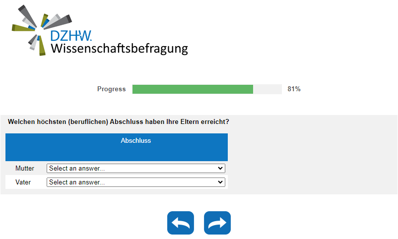Welchen höchsten (beruflichen) Abschluss haben Ihre Eltern erreicht?