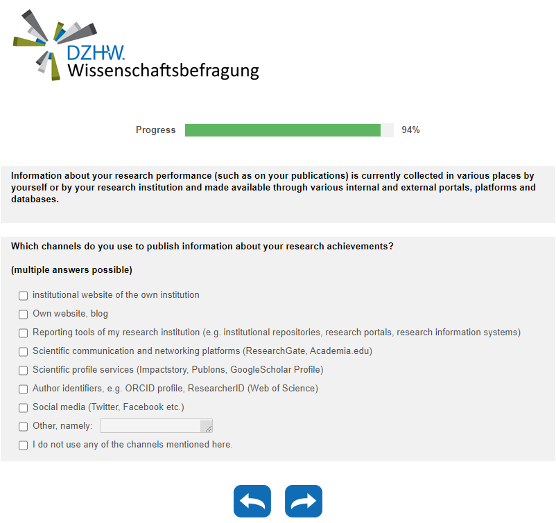 Which channels do you use to publish information about your research achievements?
