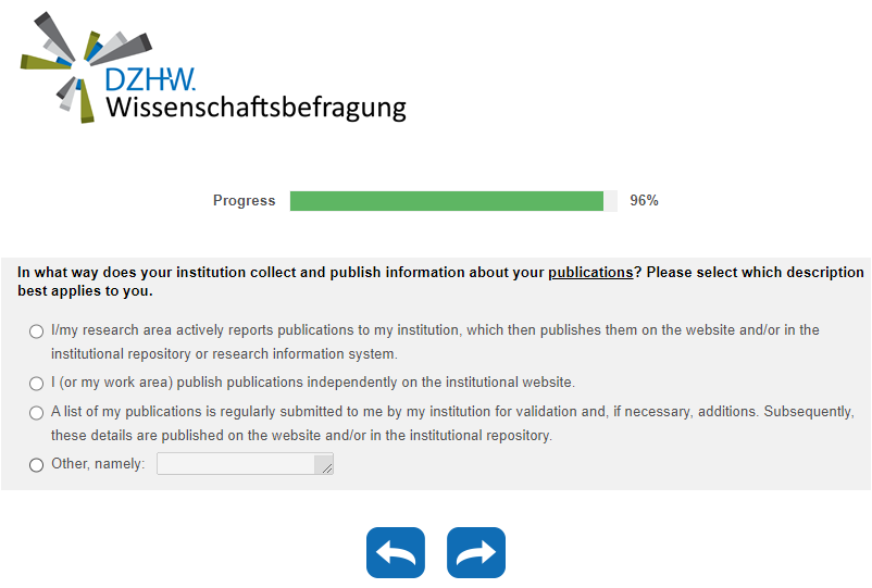 In what way does your institution collect and publish information about your publications?