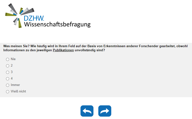 Was meinen Sie? Wie häufig wird in Ihrem Feld auf der Basis von Erkenntnissen anderer Forschender gearbeitet, obwohl Informationen zu den jeweiligen Publikationen unvollständig sind?