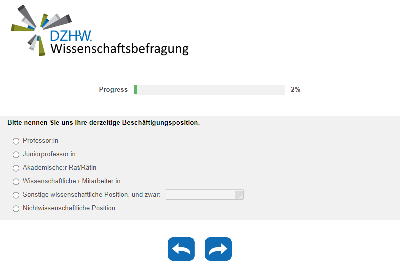 Bitte nennen Sie uns Ihre derzeitige Beschäftigungsposition.
