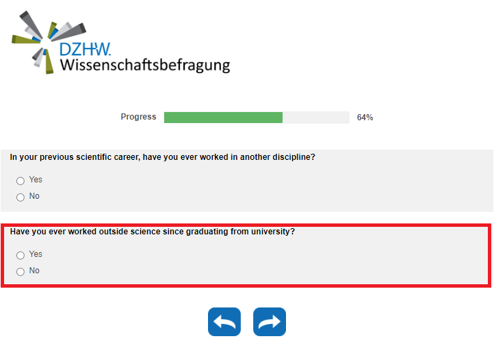 Have you ever worked outside science since graduating from university?