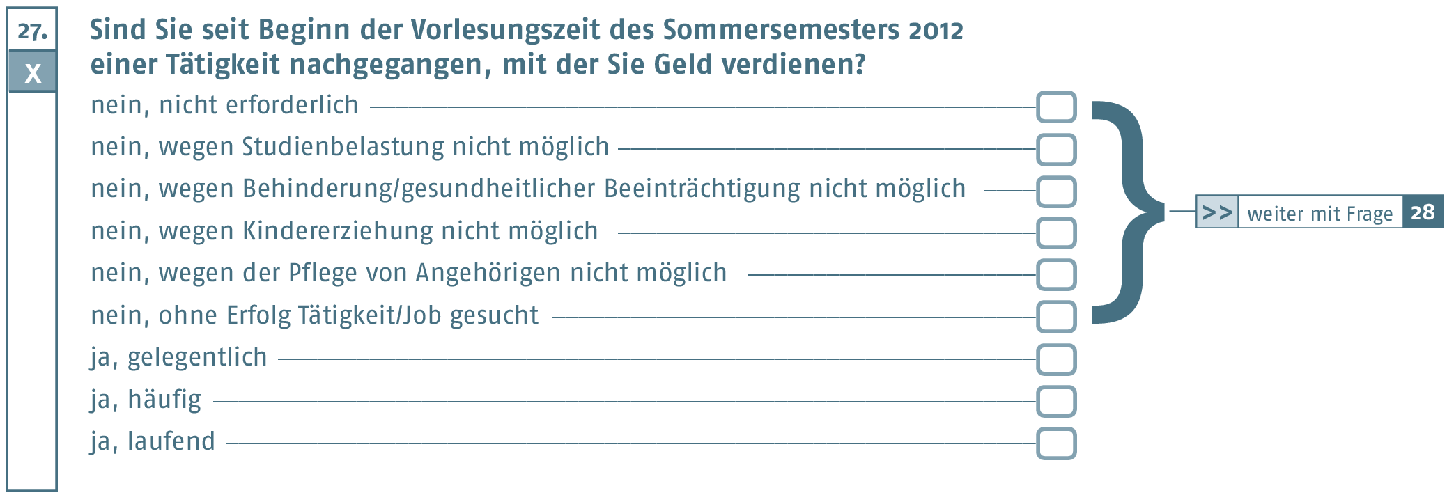 Did you have a job in which you earned money since the beginning of the Summer Semester 2012?