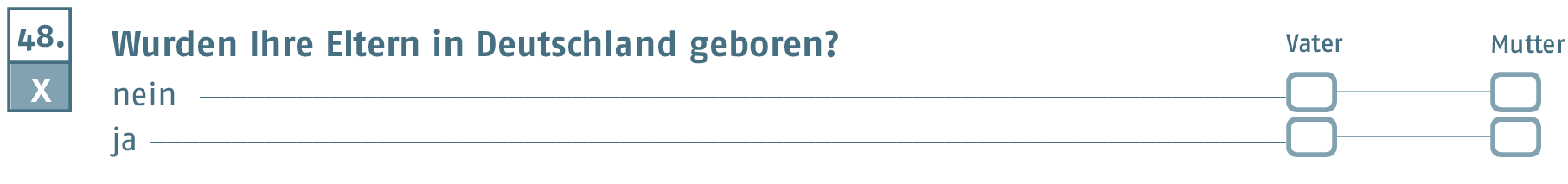 Wurden Ihre Eltern in Deutschland geboren?