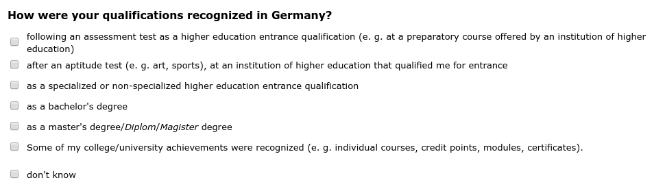 How were your qualifications recognized in Germany?