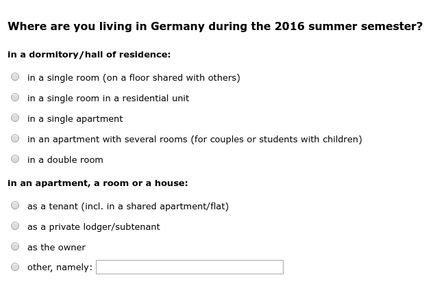 Where are you living in Germany during the 2016 summer semester?