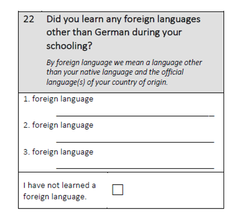 Did you learn any foreign languages other than German during your schooling?