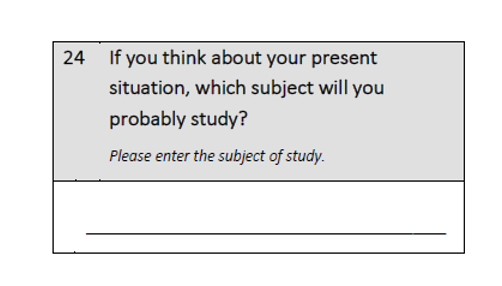 If you think about your present situation, which subject will you probably study?