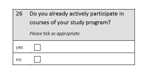 Do you already actively participate in courses of your study program?