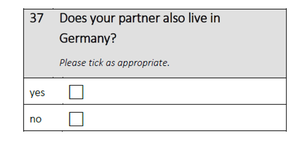 Does your partner also live in Germany?