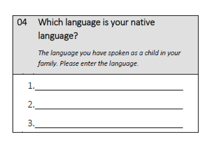 Which language is your native language?