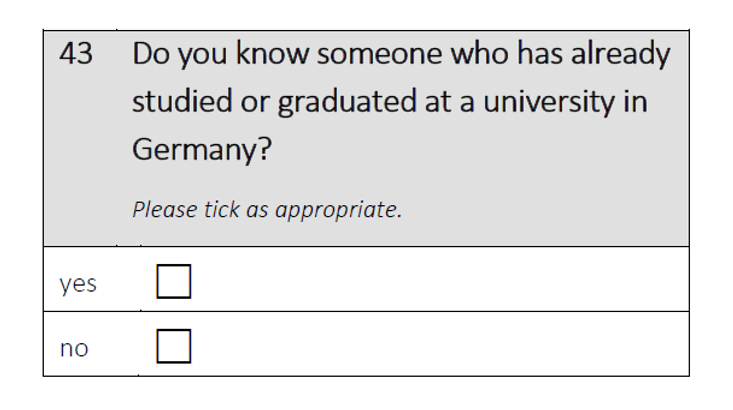 Do you know someone who has already studied or graduated at a university in Germany?