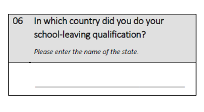 In which country did you do your school-leaving qualification?